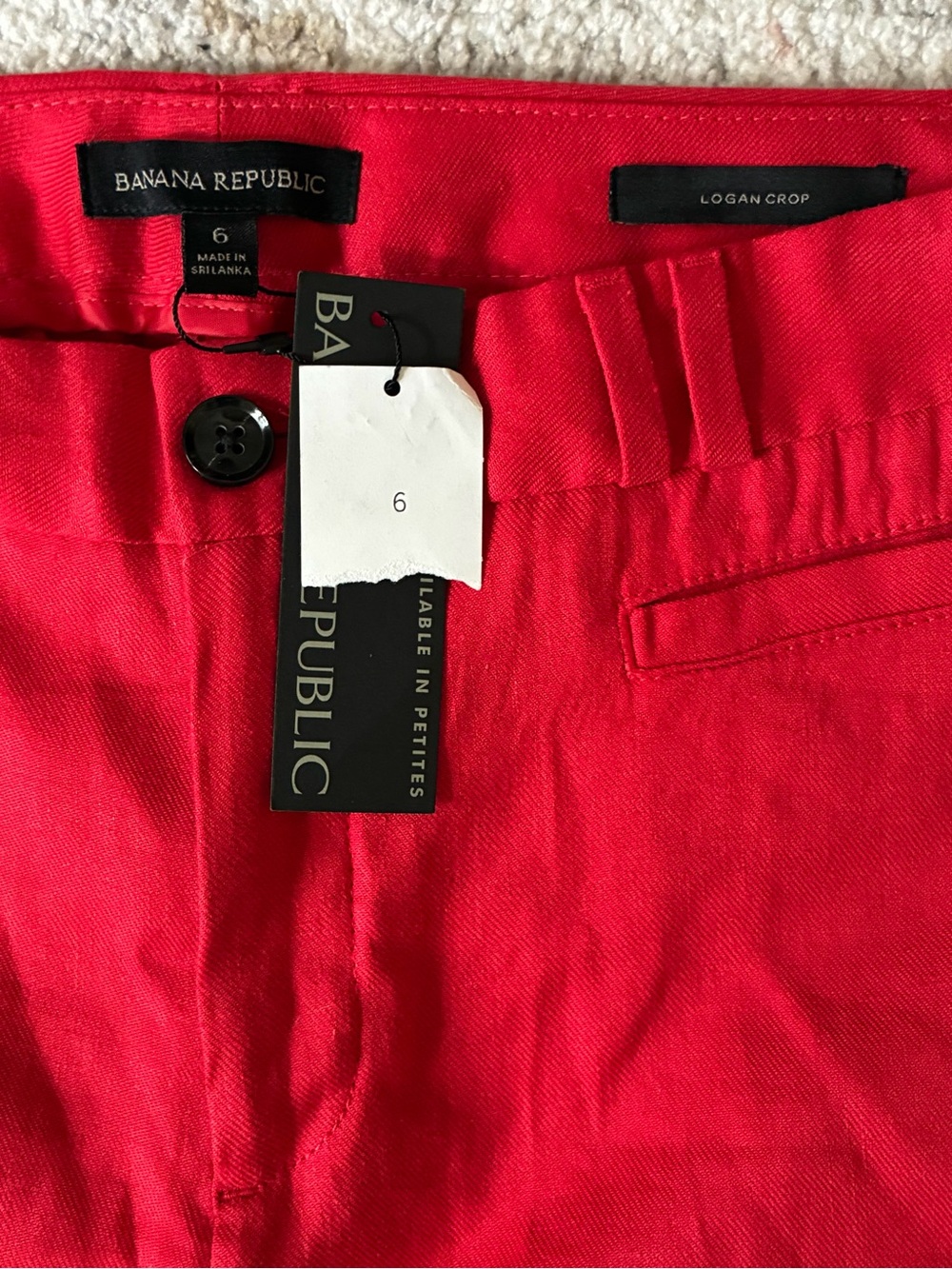 NWT Banana Republic Bold Red Wide-Leg Cropped Pants-Size 6 - Picture 2 of 8
